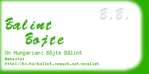 balint bojte business card